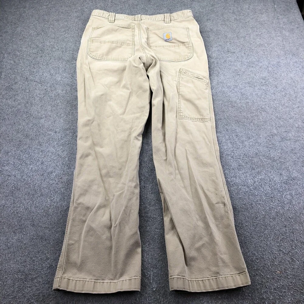 Carhartt Pants Mens 32x32 Beige Canvas Carpenter Relaxed Fit Straight Workwear